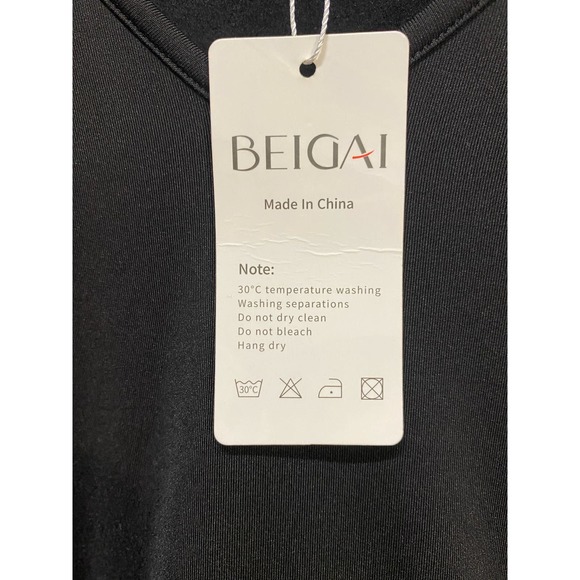 BEIGAI Black Bodycon Ruched Long Sleeve MIDI Dress size 2XL - Picture 5 of 8